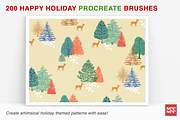 200 Happy Holiday Procreate Brushes, a Brush Add-On by CC CREATIVE CO (Thumbnail 13 of 16)