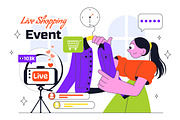 10 Influencer Live Shopping Vector, a Person Illustration by denayunebgt (Thumbnail 4 of 4)