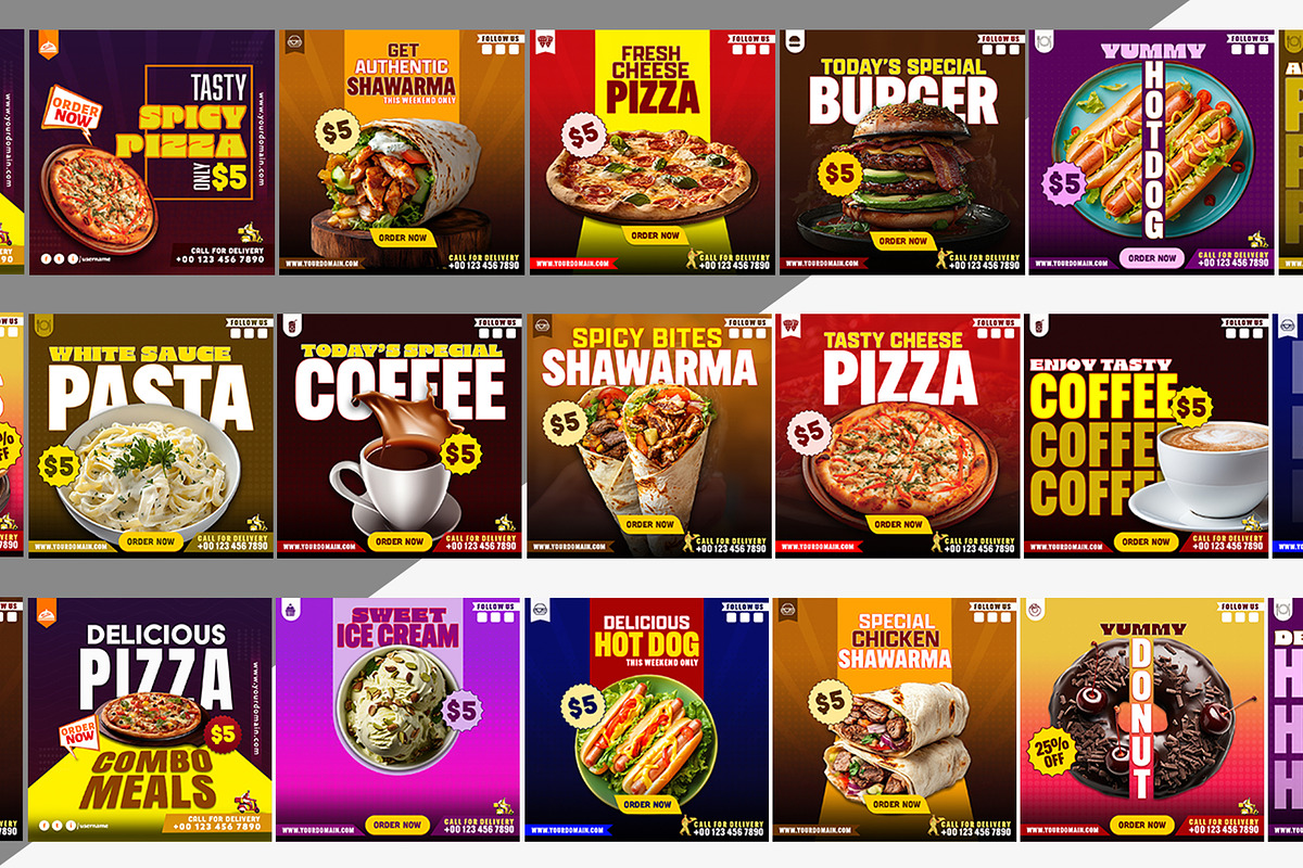48 Food Social Media Templates – PSD, a Social Media Template by Allies Interactive (Photo 2 of 4)