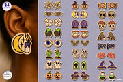 Halloween Stud Earrings Bundle, an Illustration by svgocean (Thumbnail 1 of 8)