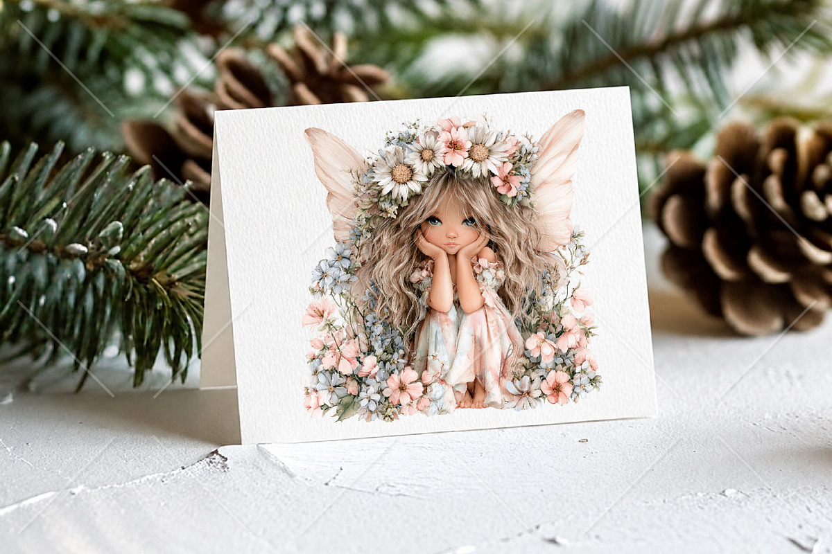 Cute Forest Fairy PNG Clipart Bundle, a Seasonal Illustration by Canvas Craft (Photo 7 of 10)