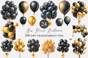 New Years Balloons Clipart, an Illustration by Designworld