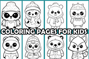 Animal Winter Coloring Pages For Kid, an Animal Illustration by martinblan (Thumbnail 3 of 4)