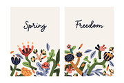 Floral cards, posters, banners set, a Decorative Illustration by Good Studio (Thumbnail 4 of 9)