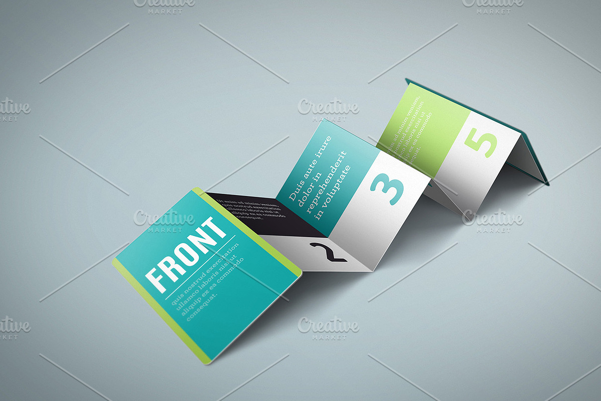 5x Z-Card Mock-up - 6 Panels C-Fold, a Print Template by carina.reis