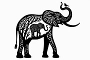 Silhouette of a Cute Elephant vector, an Illustration by Amazin_art (Thumbnail 5 of 21)