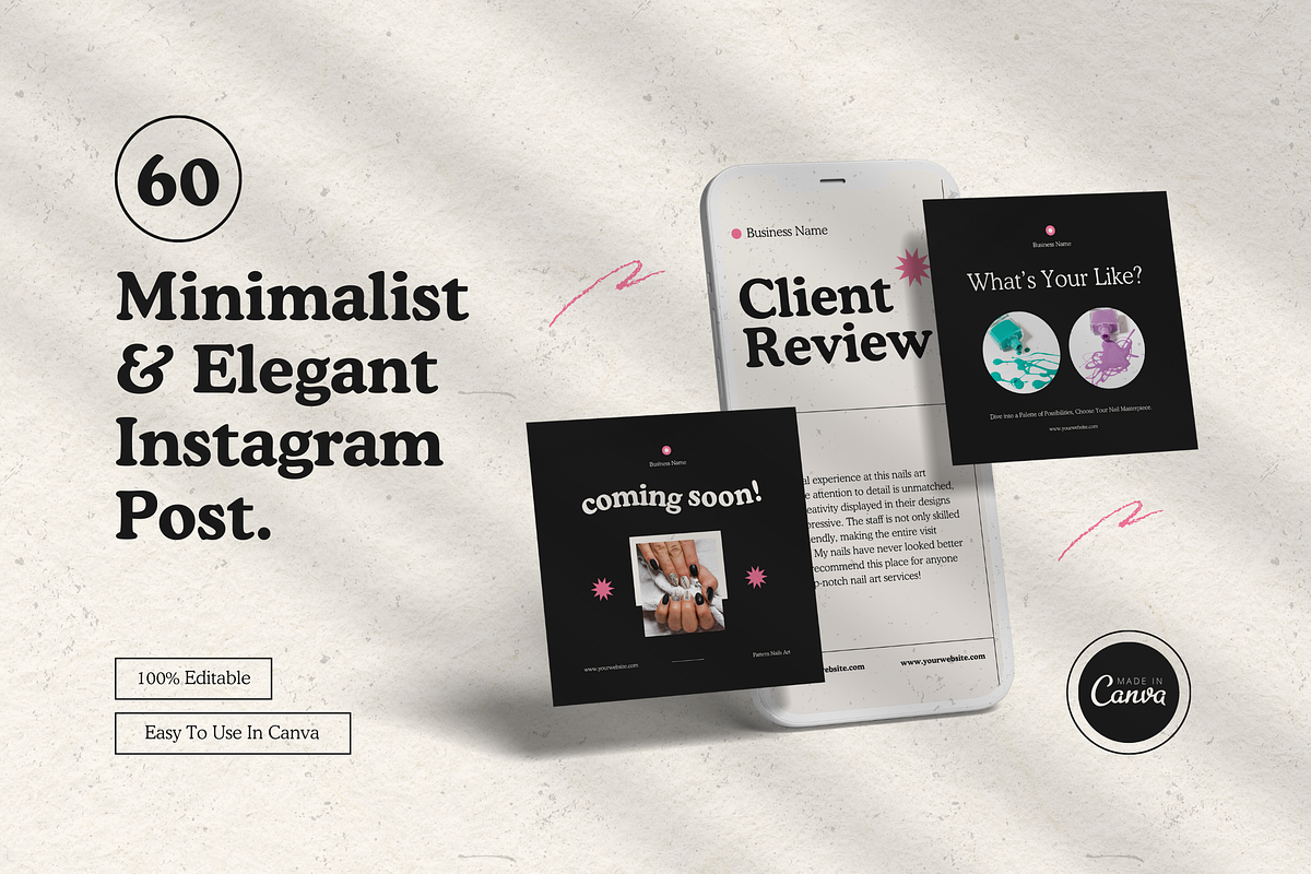 120 Nail Salon Instagram Template, a Social Media Template by Branding Victory STD (Photo 3 of 10)