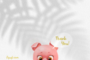 Piglet with ice cream and cherry, an Animal Illustration by Azuzlikus (Thumbnail 4 of 4)