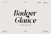 Badger Glance - Modern Serif Font, a Serif Font by Heinzel Std (Thumbnail 1 of 14)