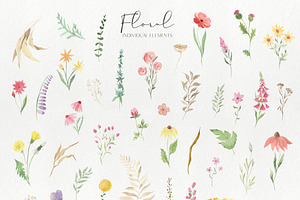 Watercolor Wildflowers Graphic Set