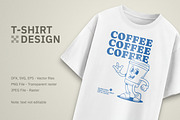 Retro Coffee Mascot T-Shirt Design, a Food Illustration by Vasya Kobelev (Thumbnail 4 of 5)