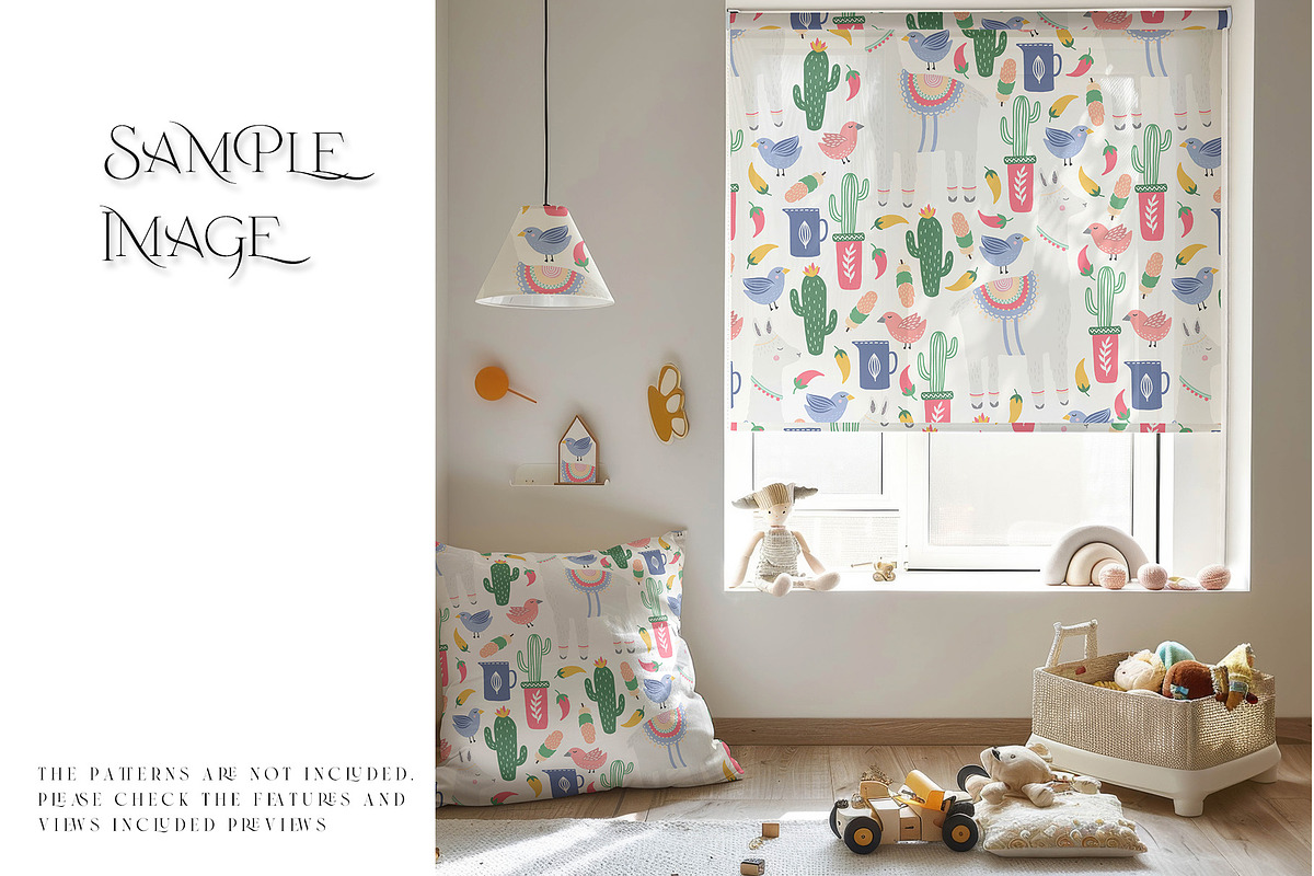 Nursery Roll Blinds & Pillow Mockups, a Household Mockup by mock-ups (Photo 8 of 14)