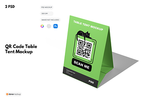 QR Code Table Tent Mockup, an Advertising Mockup by DSNA Mockup