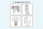 Wild Animals Coloring Pages, an Animal Illustration by DesignDevisers (Thumbnail 2 of 6)
