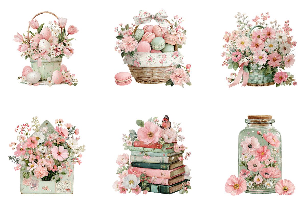 Watercolor Spring Clipart Bundle, an Illustration by CreationArt (Photo 4 of 7)