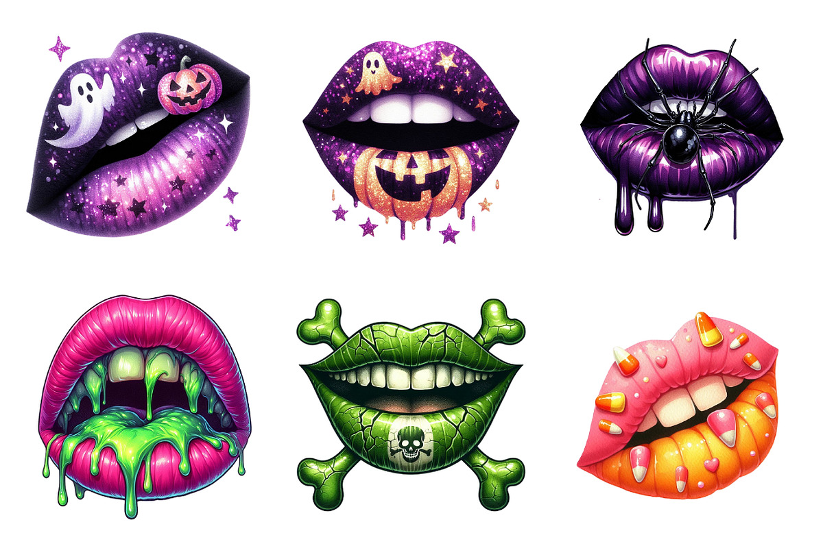 Spooky Halloween Lips PNG, an Illustration by SinaCreation (Photo 3 of 7)