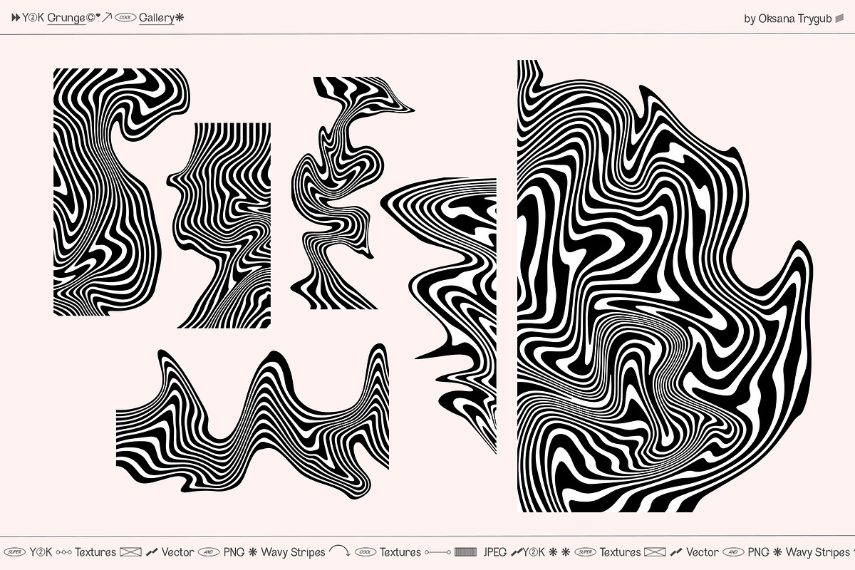 Wavy Stripe Texture & Distorted Line, a Texture Graphic by Oksana Trygub (Photo 10 of 14)