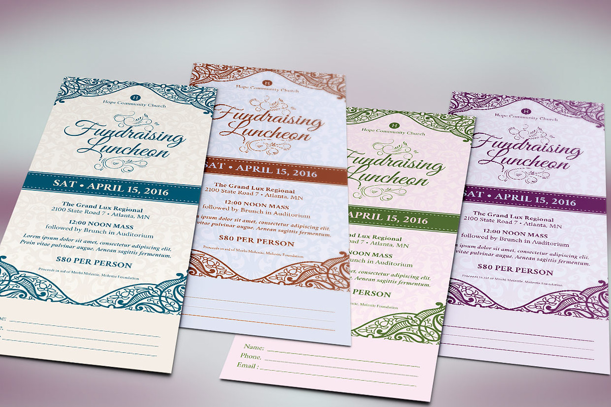 Fundraising Luncheon Ticket Template, a Templates & Theme by Godserv Designs (Photo 4 of 4)