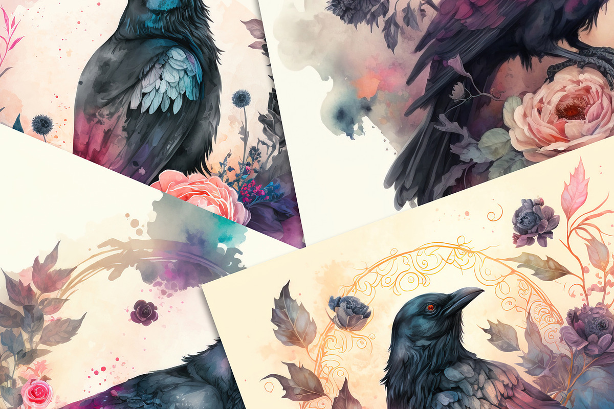 Crows and Flowers, a Background Graphic by Curve Design (Photo 4 of 4)