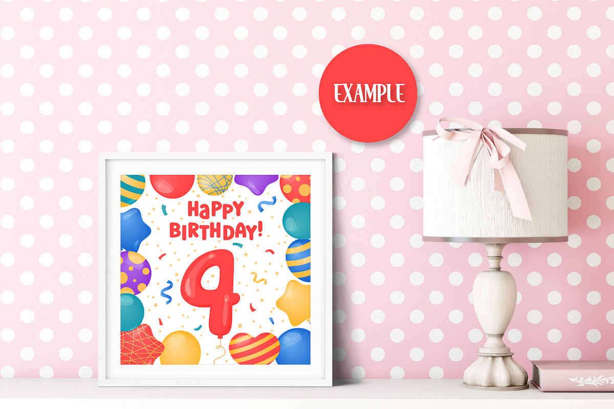 Happy Birthday Greeting Cards Square, a Card Template by AnnaViolet_store (Photo 7 of 9)