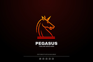 Pegasus Line Art Logo