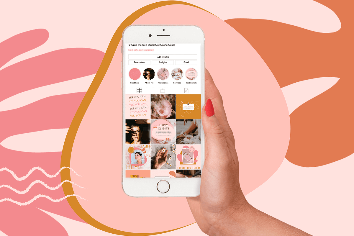 Boho Canva Instagram Post Templates, a Social Media Template by Kurly ...