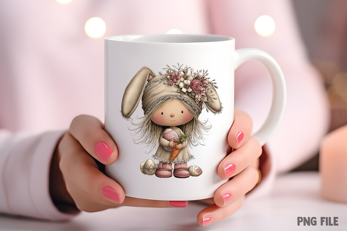 Whimsical Easter Girl Clipart Png, an Illustration by Craft Nest (Photo 8 of 11)