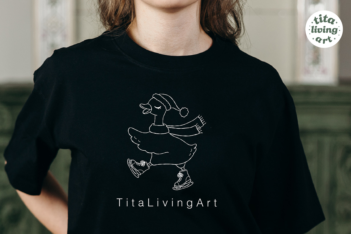 Christmas Goose Outline SVG, an Animal Illustration by TitaLivingArt (Photo 7 of 10)