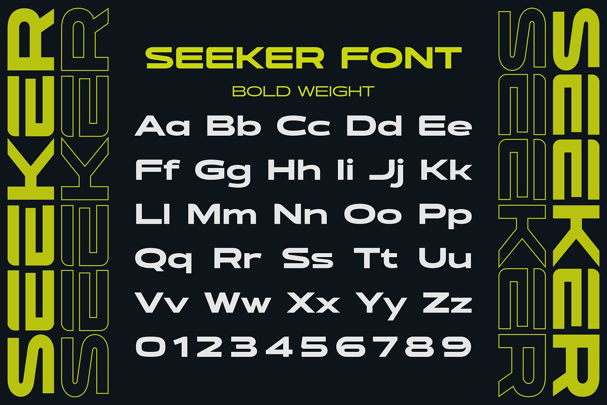 Seeker - Wide Sporty Branding Font, a Sans Serif Font by Asenbayu (Photo 13 of 15)