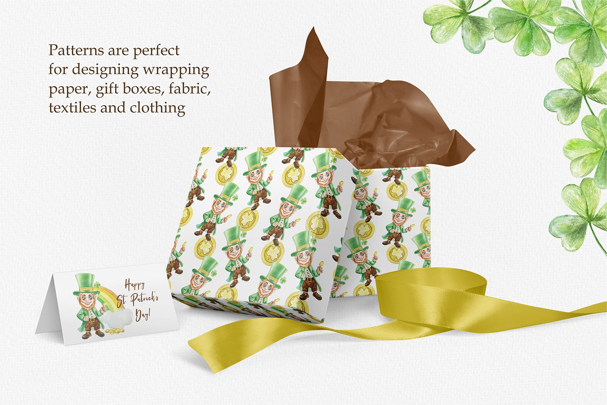 St Patrick's Day Watercolor Clipart, a Seasonal Illustration by Farida Bik (Photo 10 of 11)