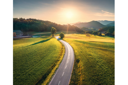 Road To Mountains Stock Photo preview 5