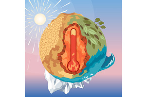 Global warming concept with, a Technology Illustration by Things for designers