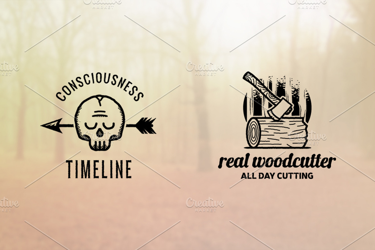 Vintage B&W Roughen Logo Badge, a Branding & Logo Template by Manudesign (Photo 2 of 4)
