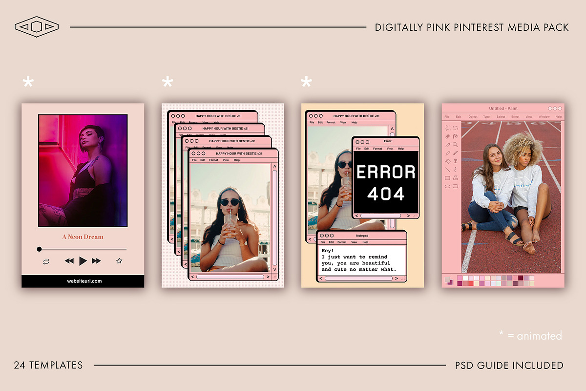 Digitally Pink Pinterest Media Pack, a Social Media Template by Tangerine Nation (Photo 6 of 9)