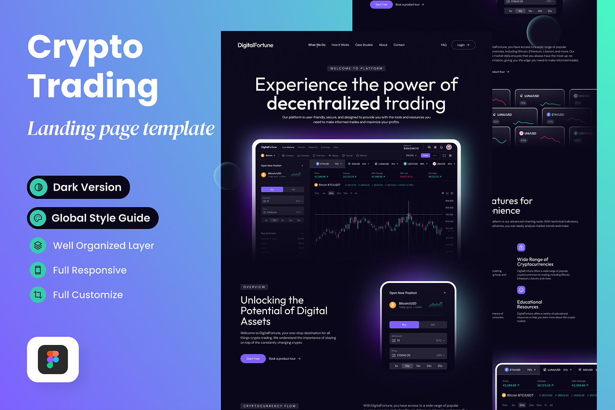 Crypto Trading Landing Page, a Landing Page Template by SLAB! Design