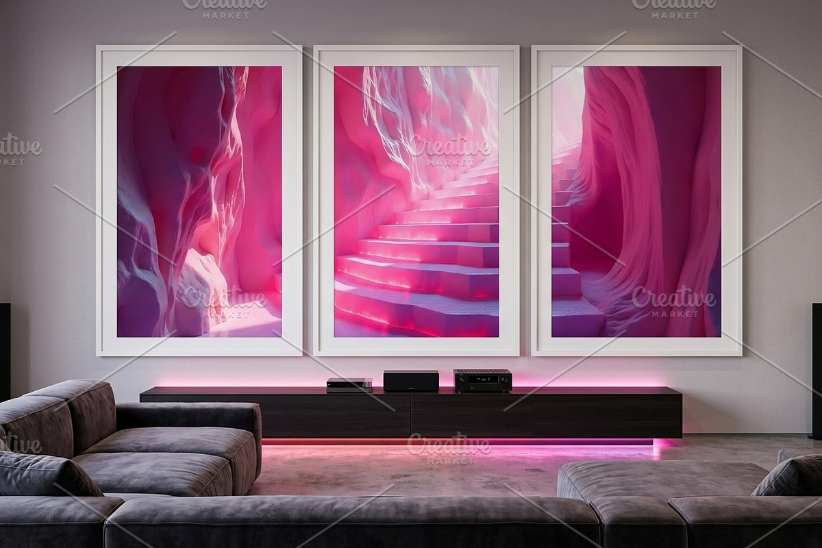 Pink Surreal Cave Staircase Photo, a Background Graphic by Aura Canyon HQ (Photo 4 of 7)