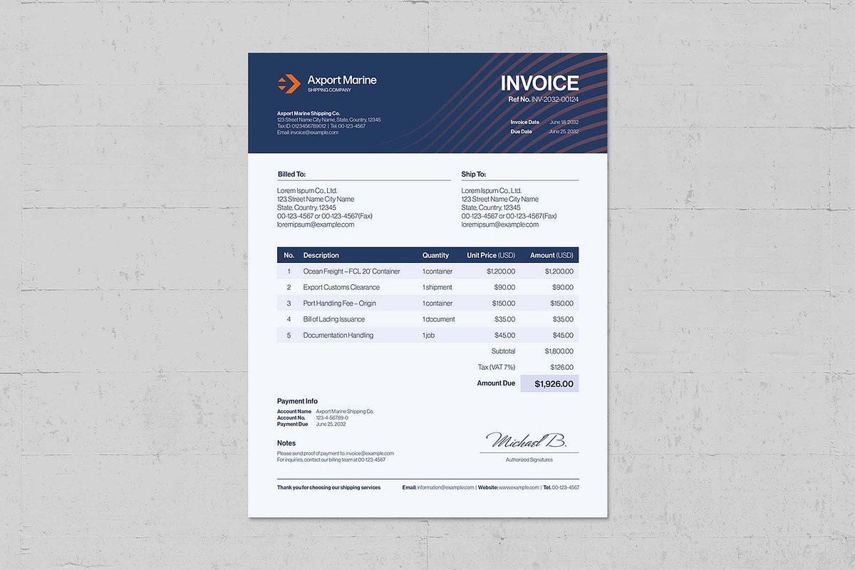 Invoice Template, a Stationery Template by BrandPacks (Photo 4 of 4)