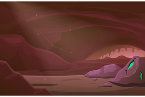 Magic underground cave in mountain, an Illustration by Valerie Bodnar