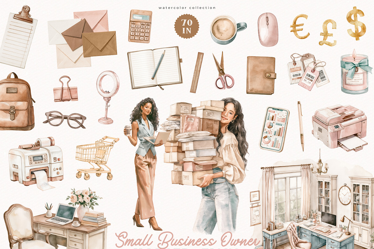 Small Business Owner Collection, a Decorative Illustration by PeDe Designs (Photo 2 of 17)