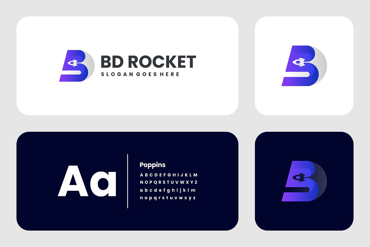 Modern Gradient Letter B with Rocket, a Branding & Logo Template by Artnivora.Std (Photo 3 of 3)