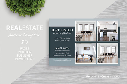Real Estate Postcard Template No.2, a Card Template by Lana Shcherbinskaya