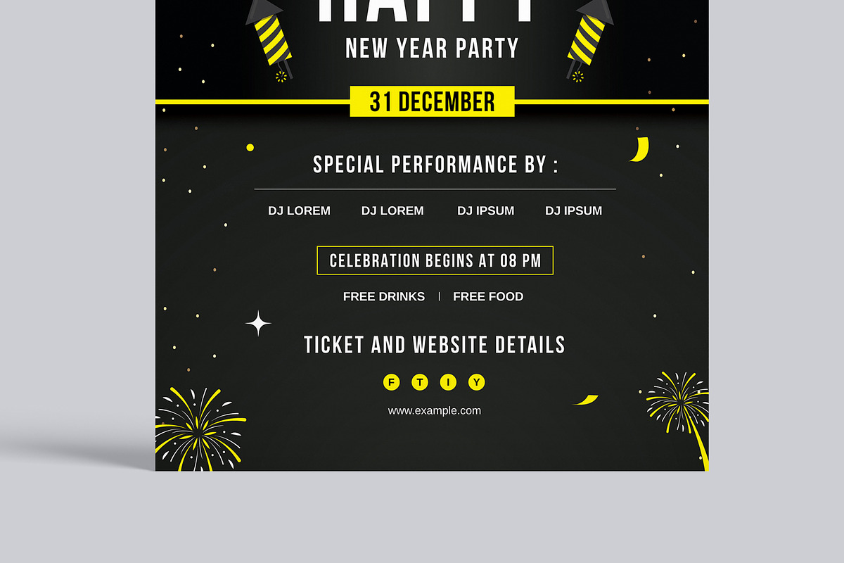 Happy New Year Flyer Layout, a Flyer Template by MightyDesign (Photo 3 of 8)