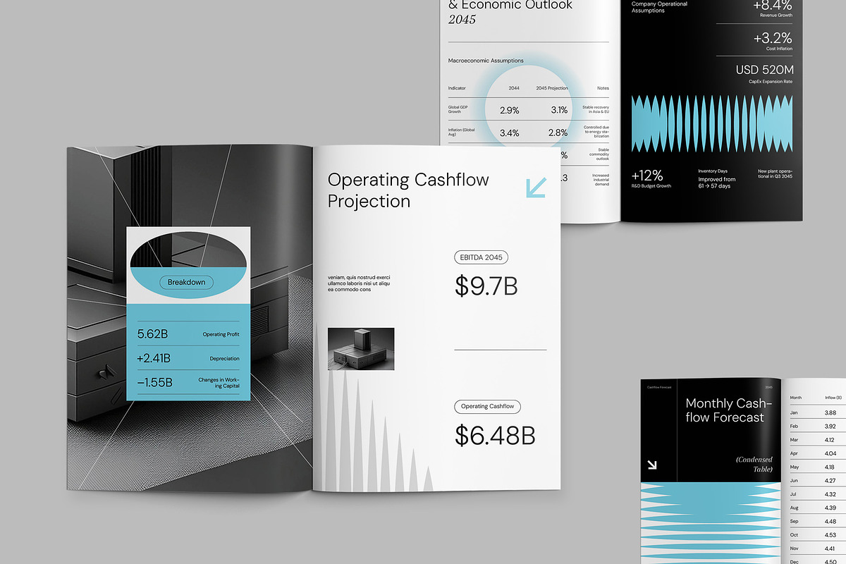 Modern Geometric Cashflow Forecast, a Brochure Template by fakhroo (Photo 11 of 13)