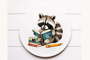 Back to School Raccoon Clipart, a Seasonal Illustration by Designworld (Thumbnail 11 of 11)