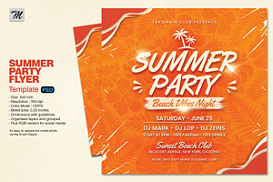Summer Party Flyer, a Flyer Template by Tarommir