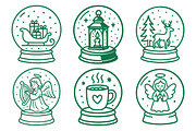 Christmas Snow Globes Hand Drawn Pac, an Illustration by Daily.Designs (Thumbnail 2 of 7)