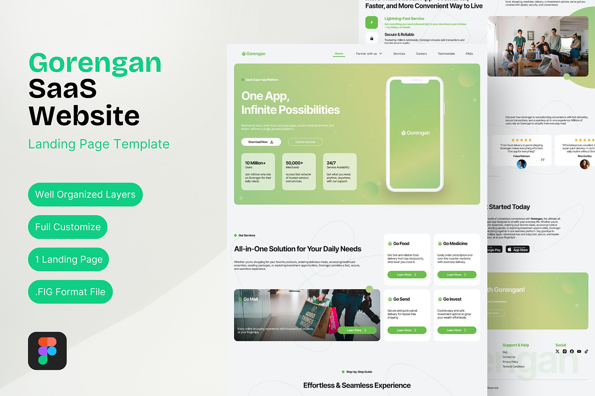SaaS Website Landing Page, a Websites & App Template by FIBRINOSÄ (Photo 1 of 6)
