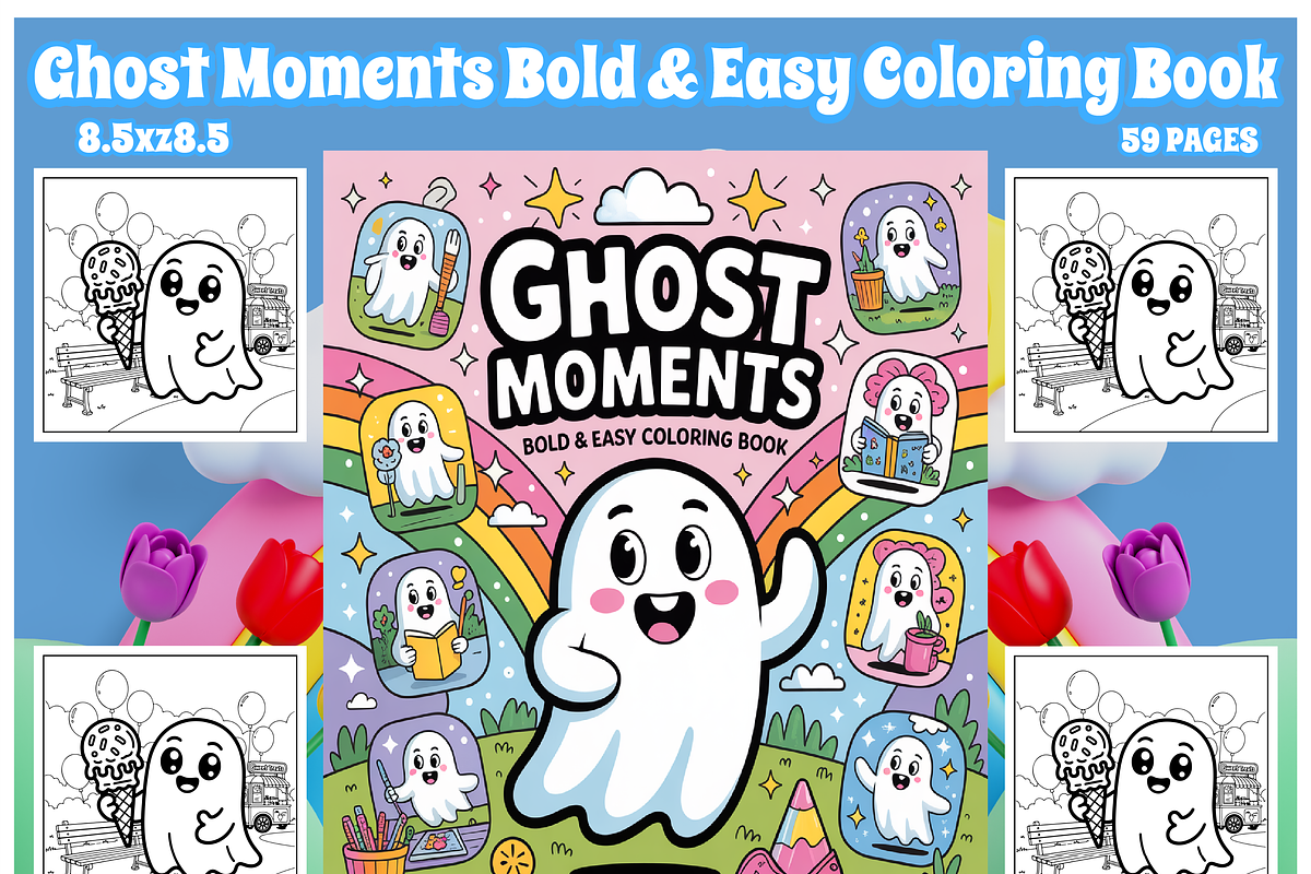 Ghost Moments Coloring Book for Kids, a Seasonal Illustration by Design Zone (Photo 1 of 5)