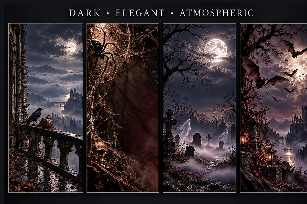 Spooky Gothic Halloween Backgrounds, a Background Graphic by MarisoArt (Photo 5 of 6)