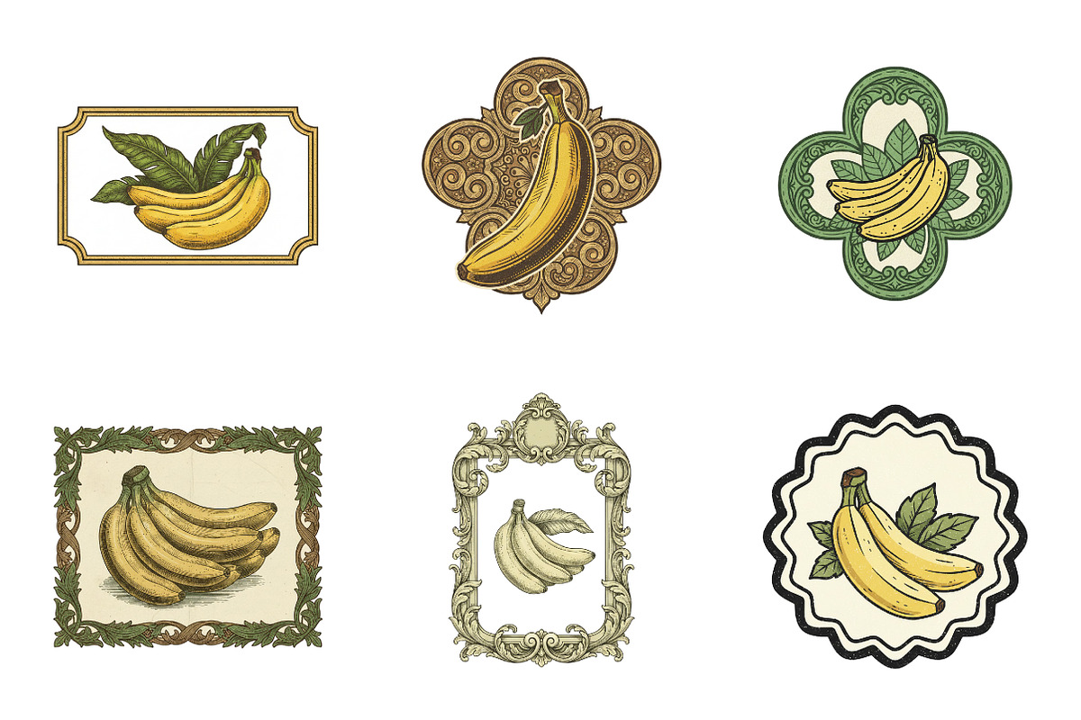 Vintage Banana Label Printable, an Illustration by SinaCreation (Photo 2 of 6)